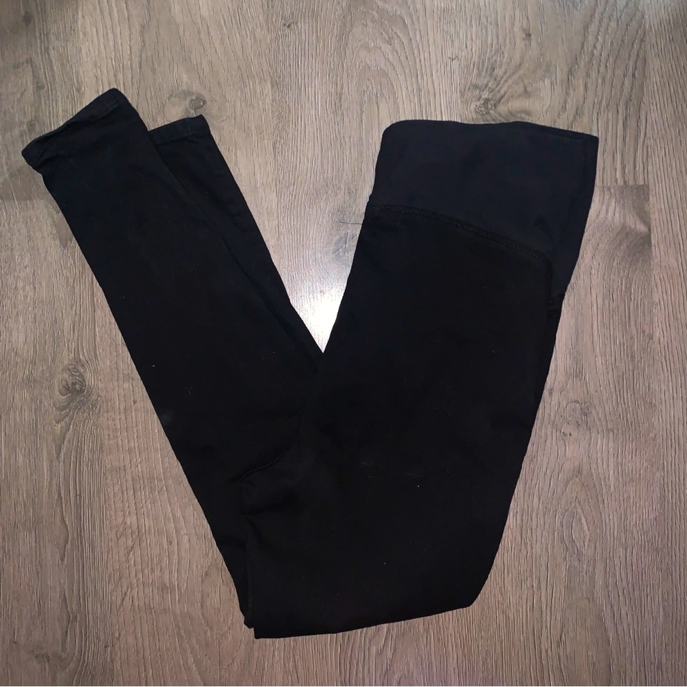 H&M Mama Maternity Size XL over bump skinny jeans Black High Rib